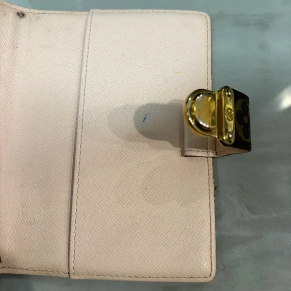 Louis Vuitton Brown Monogram Notebook Cover with Gold Clasp
